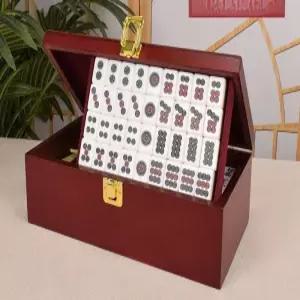 휴대용 마작 패 게임 전통 미니 아크릴 중국 놀이 세트