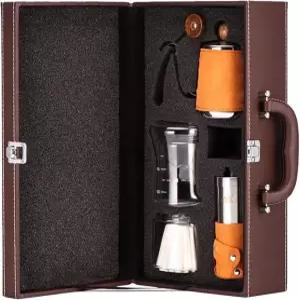 휴대용 커피 선물 세트 핸드 브루어 포트 아메리카노 그라인더 여행용 가는 입구 커피용품 주방 필수 템