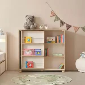 가구산책 1200 슬라이딩 전면책장 DN7668