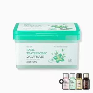 [스킨푸드/토너 미니 4종 ] 바질 티트리 쿨링 진정 데일리 마스크/1일1팩 30매 270g