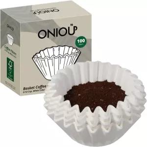 바스켓 커피 필터 8-12 컵 드립 메이커용 100 카운트 플랫 하단 종이 미스터 블랙+데커 쿠시나트 화이트 -