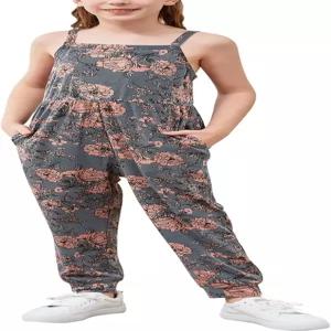 골랴 걸스 캐주얼 민소매 스트랩 백리스 점프수트 의상 배기 하렘 멜빵 롱팬츠 점퍼 롬퍼스 4-14T