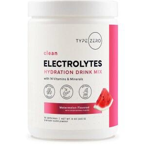 타입 제로 클린 전해질 수화 분말 음료 믹스 + 14가지 필수 비타민 및 미네랄 - 무설탕, 제로 인공 성분 - 수박 맛, 50인분