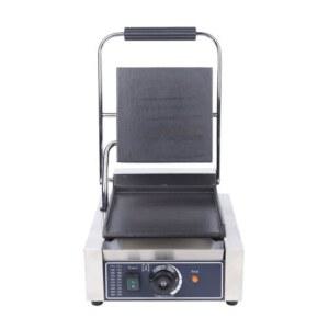 상업용 파니니 그릴, 110V 1800W 전기 샌드위치 파니 메이커, 플랫 스테인리스 스틸 프레스 온도 조절 122-572 , 햄버거 스테이크 베이컨용