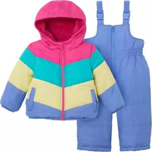 카터스 걸스 스노우보우 2피스 스노우 세트 겨울 재킷과 빕