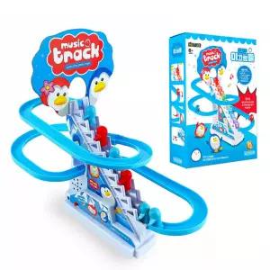 작동 트랙장난감 펭귄 계단 멜로디 미끄럼틀게임 불빛 피규어 슬라이드 유아장난감 작동장난감 펭귄