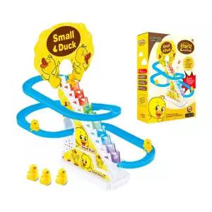 작동 트랙장난감 오리 계단 미끄럼틀게임 멜로디 불빛 오리 슬라이드 크리스마스선물 피규어 작동장난감