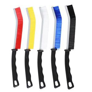 [포르르] 작은 공간 청소용 하드 브리스틀 틈새 청소 브러시, 주방 표면, 욕실, 창문 실 홈, 타일 및 수도꼭지의 죽은 모서리를 청소하는 얇은 도구, 5개 혼합