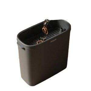 다용도 생수 폐수통 11L 버킷 차찌꺼기 차 찌꺼기통 물통 플라스틱 테이블 물받이통 카키 정수기 사각 배수통 벽걸이