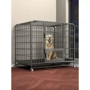튼튼한 대형견 울타리 애견철장 철제 케이지 격리 펜스 두꺼운 94x63x80cm A 화장실