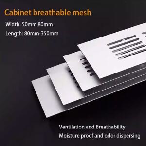 1피스 은빛 너비 50/80mm 알루미늄 합금 캐비닛 공기 환기 장식 커버 옷장 신발 메쉬 구멍 하드웨어 Access
