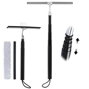 Eahwey 12-51 u2019 가정용 텔레스코픽 창문 스퀴지, 2 in 1 청소 스퀴지 키트, 유리문용 샤워 바닥 타일 벽 자동차 앞유리용 실외 확장형 도구