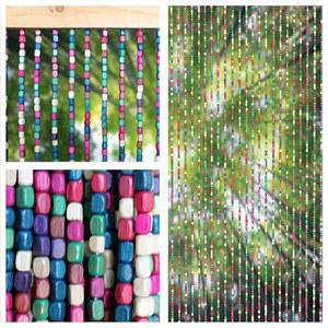 현관문용 트랜스코시 대나무 구슬 커튼 수제 문 보호 방 출입구 옷장 입구 창문 장식용 천연 목재 칸막이 (숲, 90 190cm / 35 75인치)