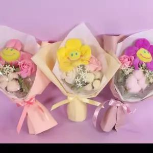 꽃다발 귀여운 유치원 선물     작은 3color 졸업 미니 스마일 여자친구 인형 생일 스마일꽃