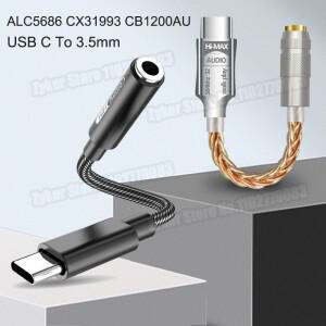 Hifi DAC Type-C ~ 3.5mm ALC5686 CX31993 CB1200AU 이어폰 증폭기 오디오 어댑터 케이블 Android 용 음질