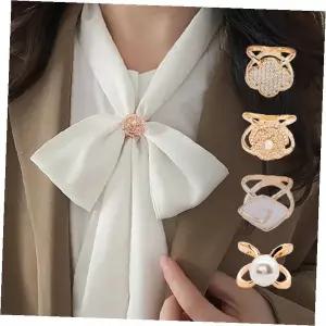 스카프핀 큐빅 진주 장식 고정 클립 홀더 목걸이 브로치 액세서리