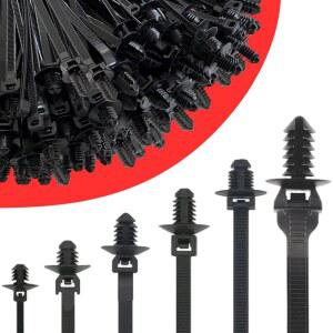 버클 푸시 마운트 지퍼 타이 크리스마스트리 자동차 케이블 와이어 클립 연료 라인 하이 템프 내열 랩(6종)