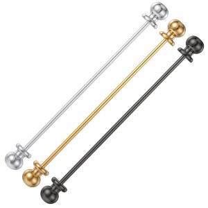 남성용 황동 볼 칼라 바 핀 3피스, 클래스프 라펠 스틱 브로치, 클래식 클립(실버, 골든, 블랙)