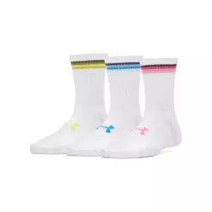 언더아머 UNDERARMOUR 여성 에센셜 3PK 미드 크루 삭스 1382942-103 409568