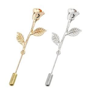 남성용 KMYZQDV 2Pcs 로즈 라펠 핀 여성 플라워 브로치 수트 액세서리 남성 및 턱시도 패션 스틱 코사지 결혼식 파티 공식 이벤트 골드 앤 실버