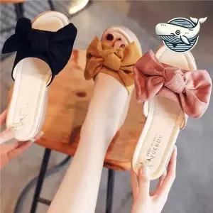 여름 통굽 리본 슬리퍼 통굽 샌들 WFH74JV