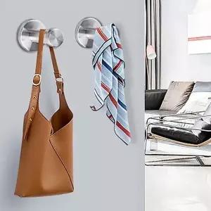 벽고정 스테인 의류걸이봉 문 행거 고리 브라켓 10cm (WFK9FBI)