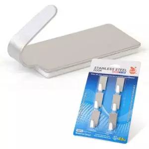 부착 스텐 고리 6p 사각형 소품 걸이 후크 욕실 주방 WE6A0B2