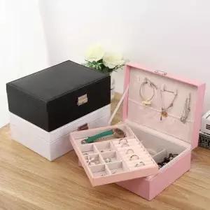 주얼리 2단 가죽 귀걸이 악세사리 보관함 보석함 W98D864