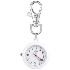 호모요 클립 온 포켓 워치: 간호사 글로우 포인터 워치와 및 라펠 옵션 포브 핸드 여성용 유니 용 디지털 의사용