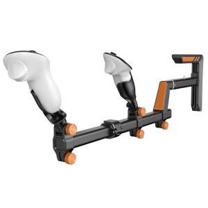 [포르르] 메타 퀘스트 3 및 2용 vr 건 재고 | 왼손잡이 오른손잡이 플레이어를 위한 퀵 스왑 마운트 궁극적인 안정성을 슬링이 포함된 완전 조정 가능한 fps 게이밍 소총 액세서리