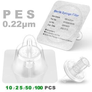 멸균 기 필터 PES 멤브레인 0.22μm 기공 크기 직경 13mm Ks-tek에서 개별 포장 1050100