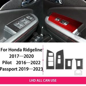 혼다 리지라인 파일럿 여권 자동차 악세사리 카본 창 리프팅 스위치 패널 내부 커버  수정 스티커