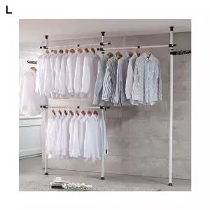 (38파이)(3단) 행거/옷걸이/멀티/기둥/천정형/의류/코트/수납/조립/고정식/폴행거/설치/천장형/원룸/옷방