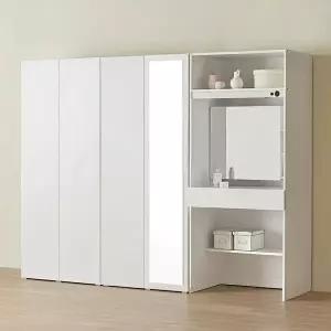 [아씨방가구]마일 터치 싱글+전신거울+화장대 옷장 세트 2400