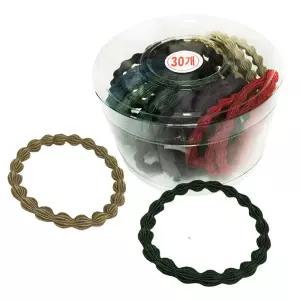 올록볼록 주름고무줄 30P 코사지 헤어밴드머리끈 고무 여성 머리 대용량