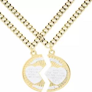 친애하는 나에게 14KT 금으로 채워진 투톤 라운드 미즈파 과 그와 그녀의 20인치 24인치 금 도금