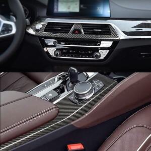 BMW 5 6 시리즈 G30 G31 G38 G32 GT 2018-2021 자동차 대시보드 멀티미디어 기어 변속 패널 커버 스티커 튜