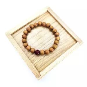 복숭아 나무 염주 팔찌 불교용 조각 연꽃 디자인 나무염주 (WFKA88C)