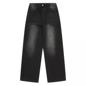 소이 주니어 봄가을옷 남여아 세미 와이드 블랙진 고학년 중학생 데일리 청바지26S0207