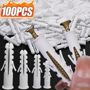 벽확장 파이프 흰색 플라스틱 튜브 기둥 드라이월 앵커 플러그 석고보드 석고  적용 패스너