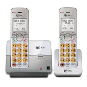 [미국배송] AT&T EL51203 2 핸드셋 DECT 6.0 무선 홈폰 풀 듀플렉스 스피커폰 백라이트 디스플레이 불이 켜진 키패드 발신자 ID / 통화 대기 전화번호부 에코 모드 음성 메일 키 조용한 인터콤