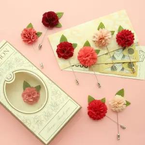 카네이션 부토니에 브로치+용돈봉투+카드 선물세트 W15A33D