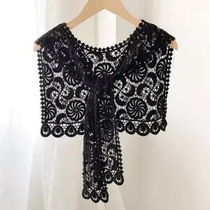 여성 레이스 숄 케이프 니트 머플러 가디건