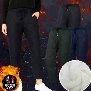 여성 방한 바지 밴딩 패딩 겨울 여성 기모 바지 작업복 일자 트레이닝 등산복 방풍