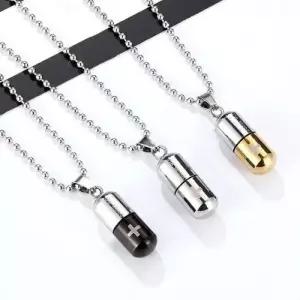 [잇백잇슈]스텐캡슐네크리스 선물 실용 깔끔 데일리 남여공용