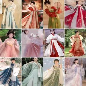 사극의상 연꽃무늬 한푸 의상 속치마 브레스트 정통