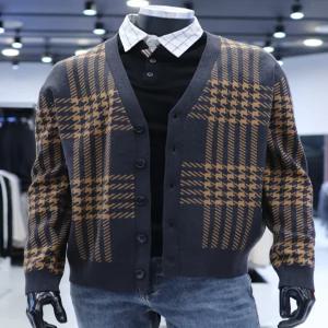 [STCO]STCO SS 안티 필링 Y넥 체크 가디건 F2KG25102