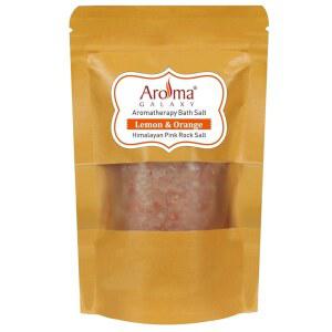 아로마 갤럭시 레몬 & 오렌지 배스 엡섬 솔트 목욕, 바디 앤 풋 17.63 온스 | 목욕 솔트 릴랙세이션 | 숙면 | 바디 스크럽 | 100% 순수 및 천연 엡섬 솔트, 바다 솔트 | 레몬 & 오렌지 에센셜 오일