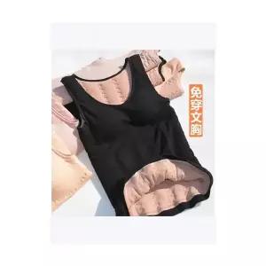 볼사스 여성 조끼 캐주얼 블랙 기모 나시 가을 겨울 두꺼운 패드 이너 탑 ADOR4