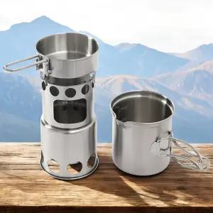 휴대용 1-2인용 우드 스토브 코펠 세트